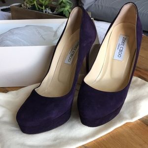 Jimmy Choo Cosmic Purple Suede Pumps